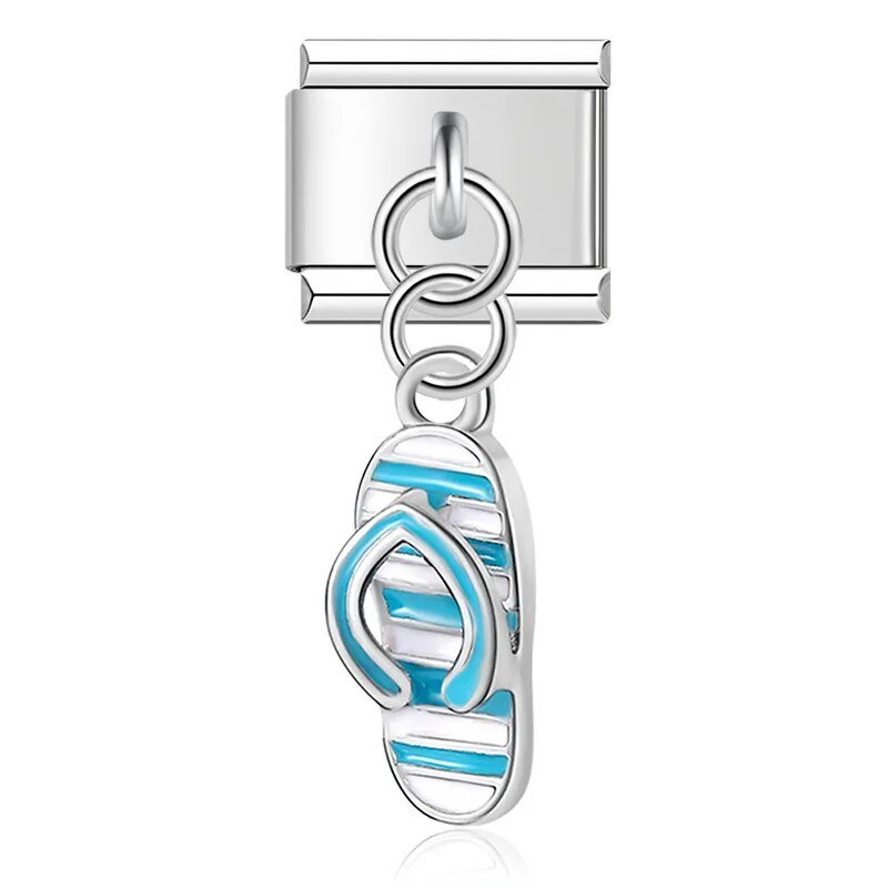 Flip - Flops - Cacilia Sauer - Italian Charm Bracelet - custom jewelry - vintage jewelry - charms and pendants