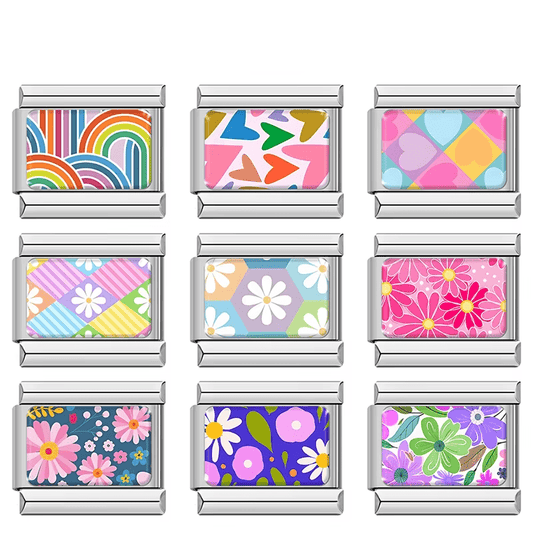 Floral Charms - Cacilia Sauer - Italian Charm Bracelet - custom jewelry - vintage jewelry - charms and pendants