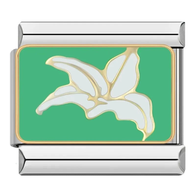 Flower 12 - Cacilia Sauer - Italian Charm Bracelet - custom jewelry - vintage jewelry - charms and pendants