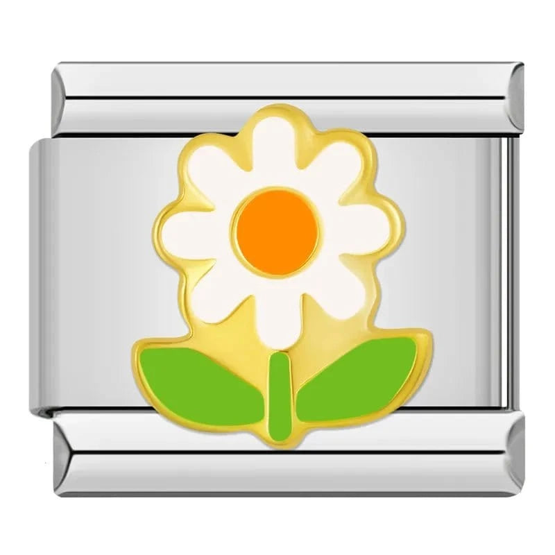 Flower - Cacilia Sauer - Italian Charm Bracelet - custom jewelry - vintage jewelry - charms and pendants