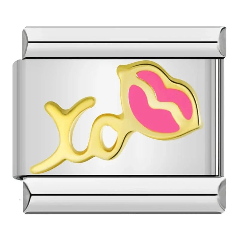 Flower Lip - Cacilia Sauer - Italian Charm Bracelet - custom jewelry - vintage jewelry - charms and pendants