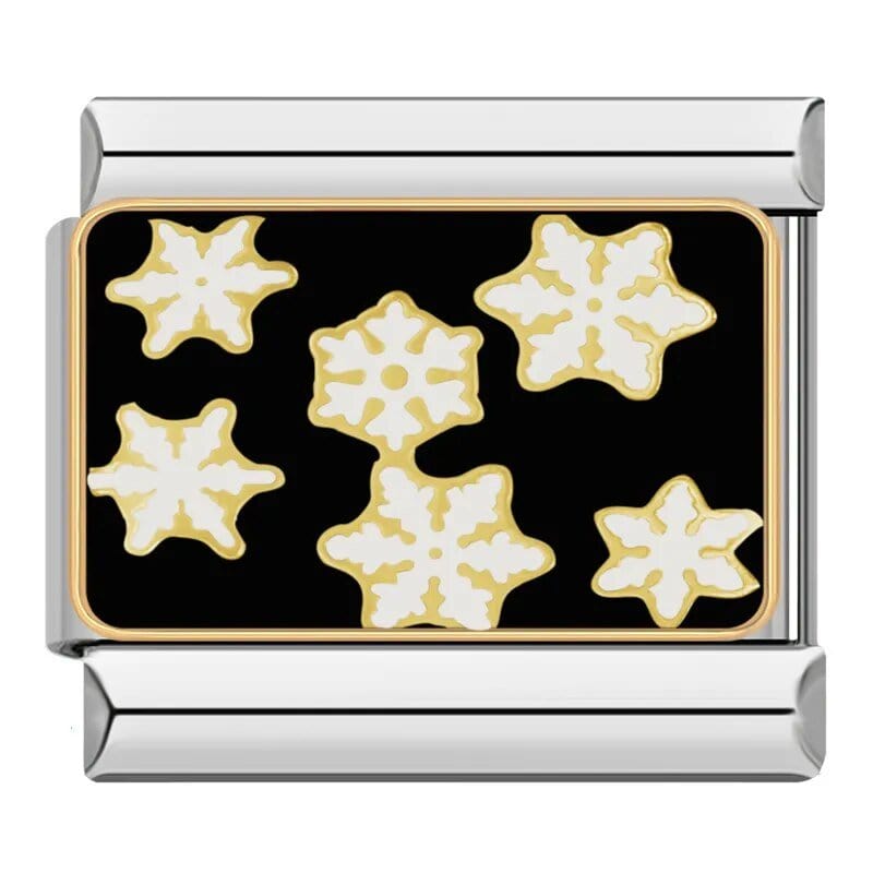 Flower Star Snowflake Cherry - Cacilia Sauer - Italian Charm Bracelet - custom jewelry - vintage jewelry - charms and pendants