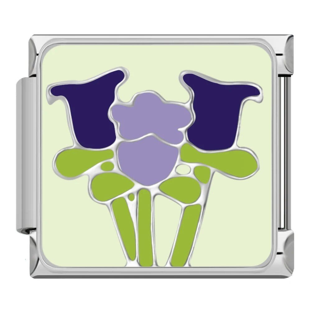 Flowers - Cacilia Sauer - Italian Charm Bracelet - custom jewelry - vintage jewelry - charms and pendants