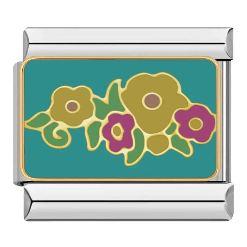 Flowers - Cacilia Sauer - Italian Charm Bracelet - custom jewelry - vintage jewelry - charms and pendants