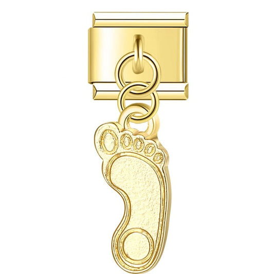 Foot Print - Cacilia Sauer - Italian Charm Bracelet - custom jewelry - vintage jewelry - charms and pendants