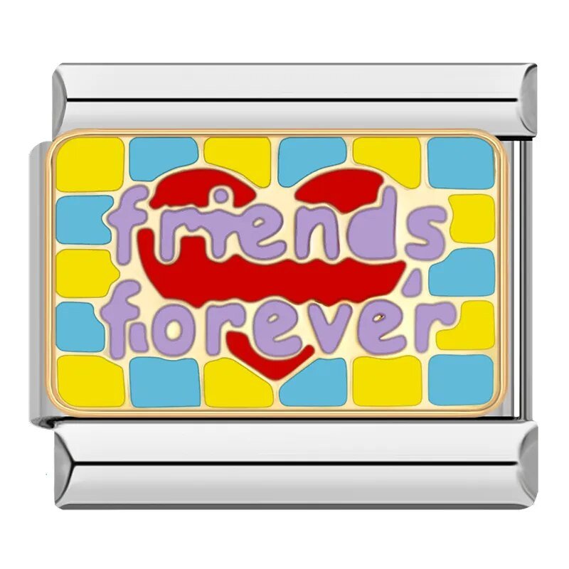 Friend Forever - Cacilia Sauer - Italian Charm Bracelet - custom jewelry - vintage jewelry - charms and pendants