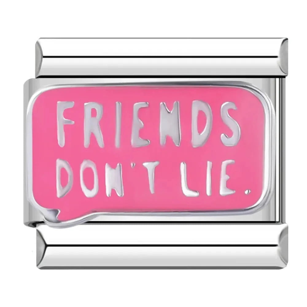 Friends Don't Lie - Cacilia Sauer - Italian Charm Bracelet - custom jewelry - vintage jewelry - charms and pendants