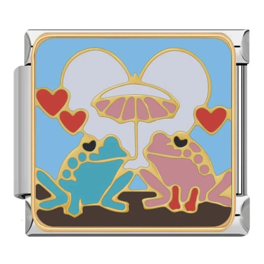 Frog Love - Cacilia Sauer - Italian Charm Bracelet - custom jewelry - vintage jewelry - charms and pendants