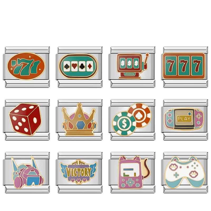 Gambling Charms - Cacilia Sauer - Italian Charm Bracelet - custom jewelry - vintage jewelry - charms and pendants