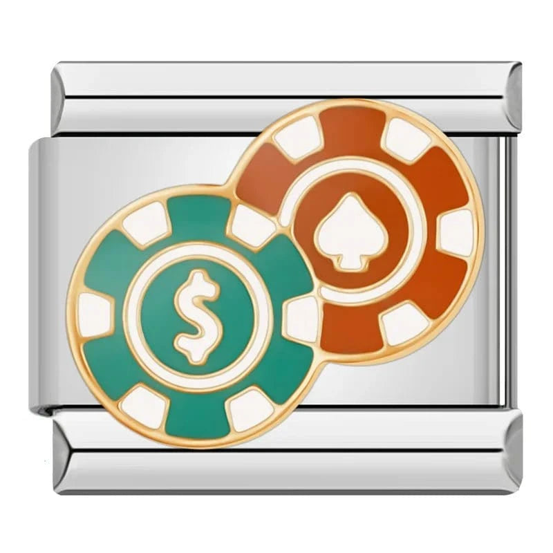 Gambling Charms - Cacilia Sauer - Italian Charm Bracelet - custom jewelry - vintage jewelry - charms and pendants