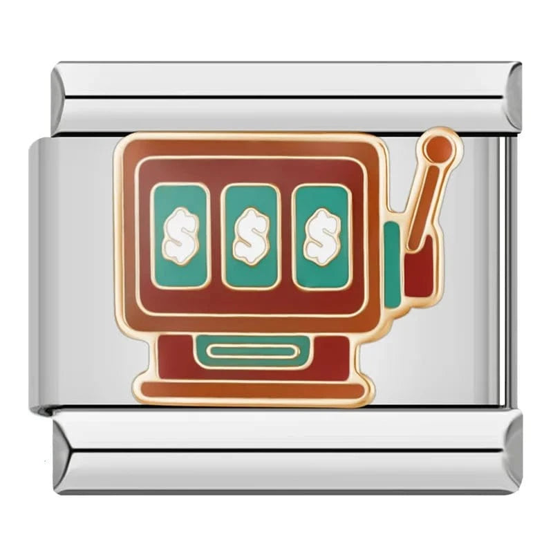 Gambling Charms - Cacilia Sauer - Italian Charm Bracelet - custom jewelry - vintage jewelry - charms and pendants