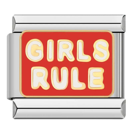 Girls Rule - Cacilia Sauer - Italian Charm Bracelet - custom jewelry - vintage jewelry - charms and pendants