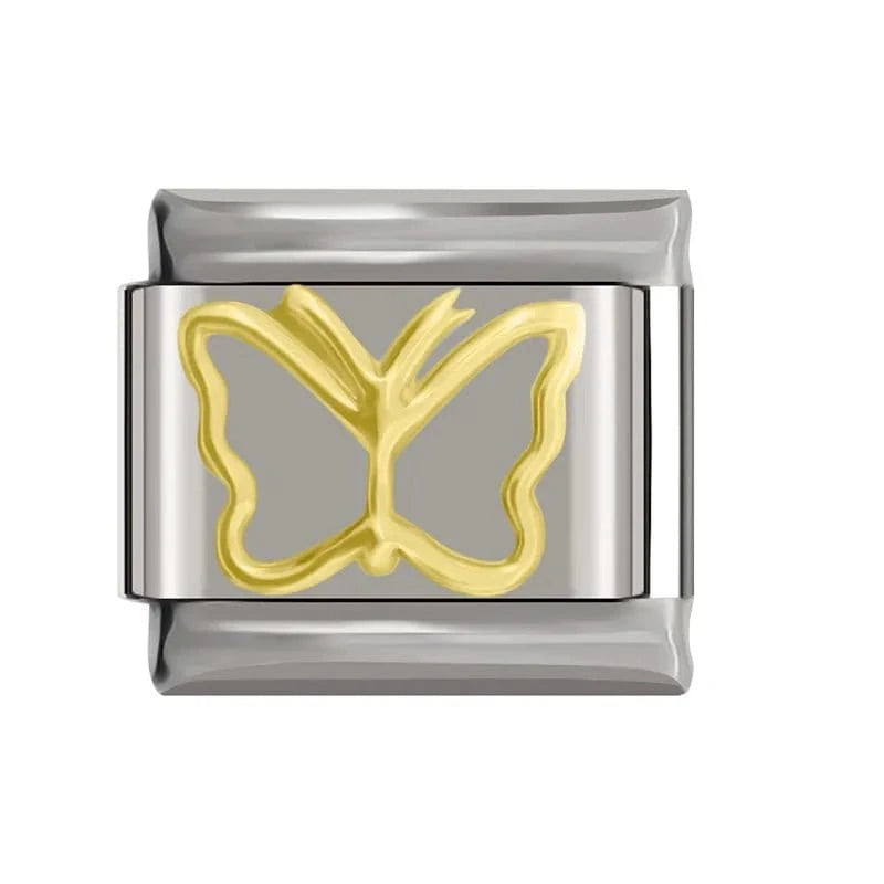 Gold butterfly - Cacilia Sauer - Italian Charm Bracelet - custom jewelry - vintage jewelry - charms and pendants