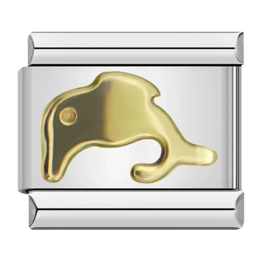 Gold Dolphins - Cacilia Sauer - Italian Charm Bracelet - custom jewelry - vintage jewelry - charms and pendants