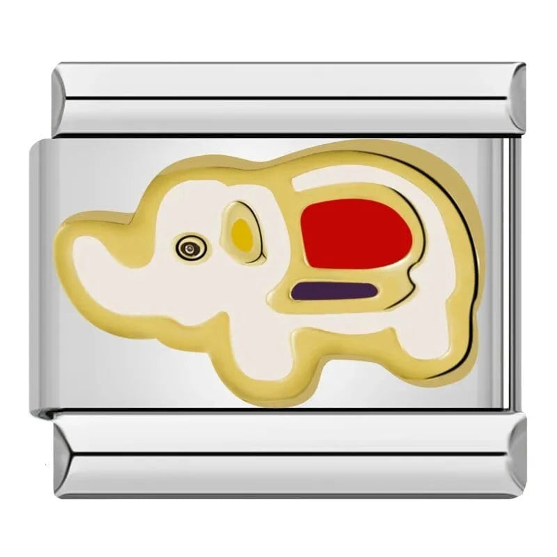 Golden Elephant - Cacilia Sauer - Italian Charm Bracelet - custom jewelry - vintage jewelry - charms and pendants