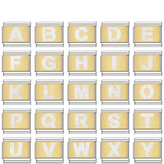 Golden Pearl Letters - Cacilia Sauer - Italian Charm Bracelet - custom jewelry - vintage jewelry - charms and pendants