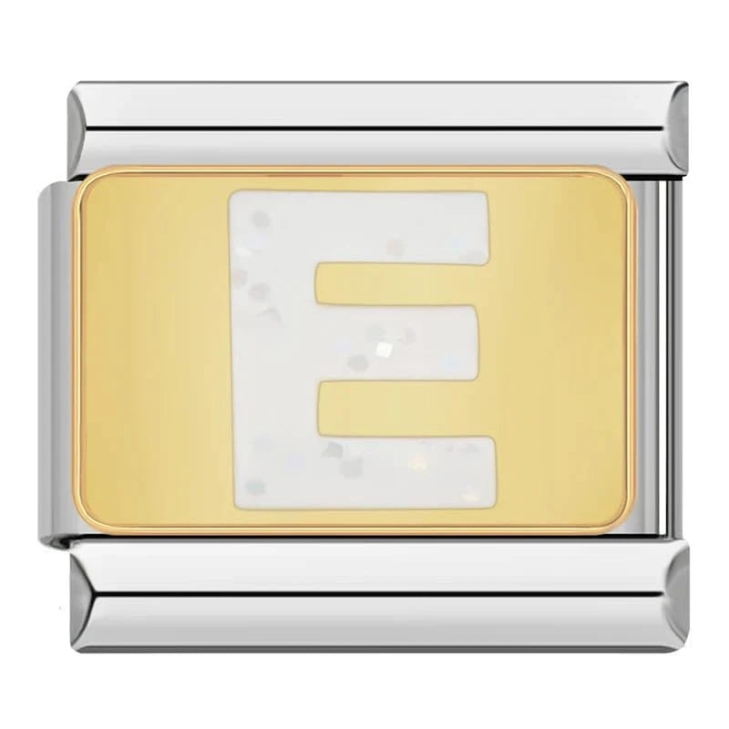 Golden Pearl Letters - Cacilia Sauer - Italian Charm Bracelet - custom jewelry - vintage jewelry - charms and pendants