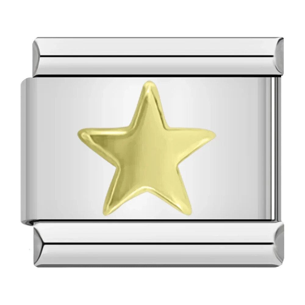 Golden Star - Cacilia Sauer - Italian Charm Bracelet - custom jewelry - vintage jewelry - charms and pendants