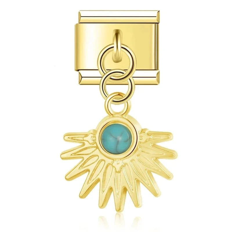 Golden Sunbeam - Cacilia Sauer - Italian Charm Bracelet - custom jewelry - vintage jewelry - charms and pendants
