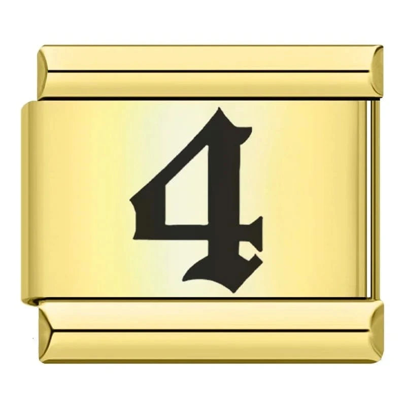 Gothic Numbers - Cacilia Sauer - Italian Charm Bracelet - custom jewelry - vintage jewelry - charms and pendants