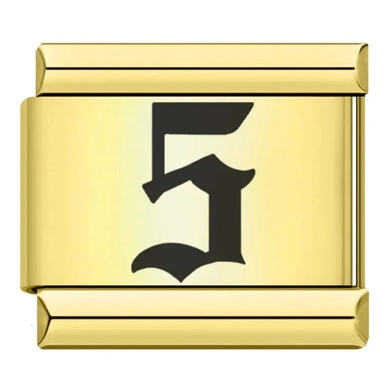 Gothic Numbers - Cacilia Sauer - Italian Charm Bracelet - custom jewelry - vintage jewelry - charms and pendants