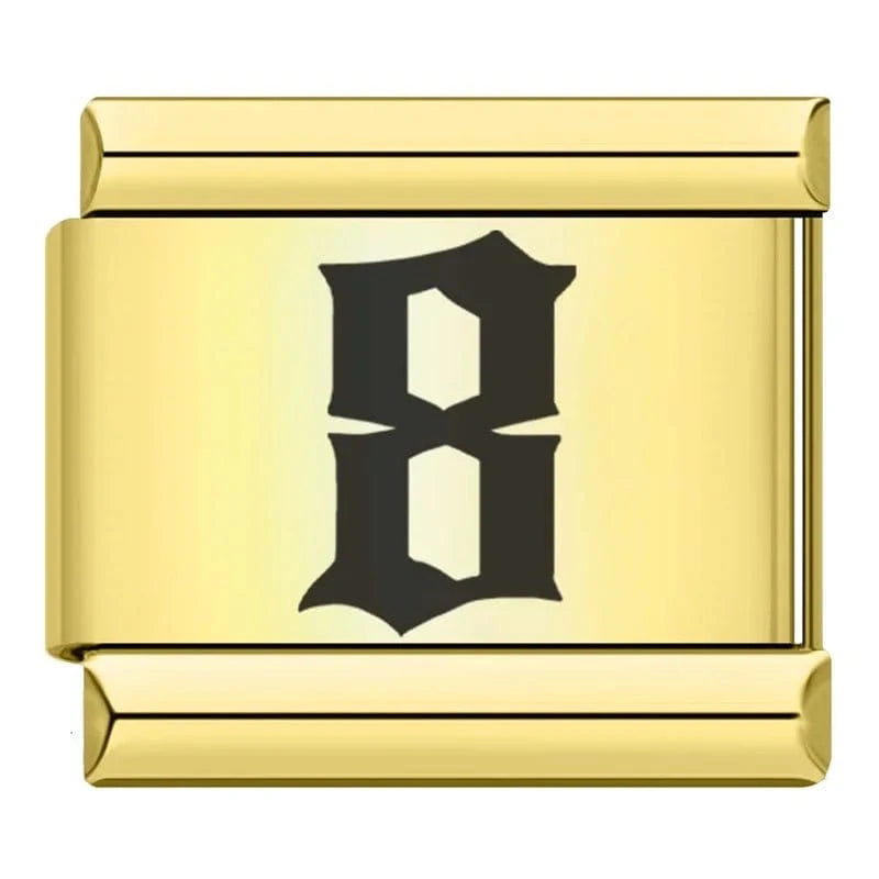 Gothic Numbers - Cacilia Sauer - Italian Charm Bracelet - custom jewelry - vintage jewelry - charms and pendants