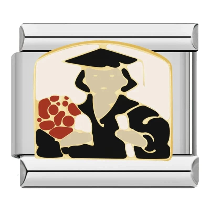 Graduated - Cacilia Sauer - Italian Charm Bracelet - custom jewelry - vintage jewelry - charms and pendants