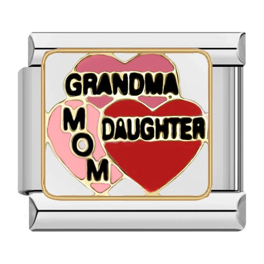 Grandma Mom Daughter - Cacilia Sauer - Italian Charm Bracelet - custom jewelry - vintage jewelry - charms and pendants