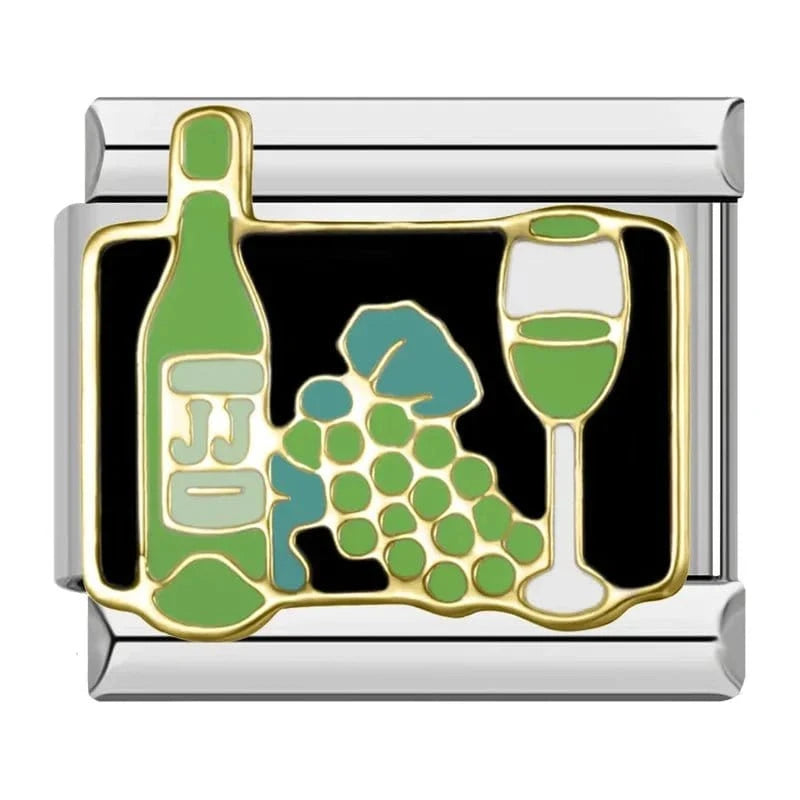 Grape Luxe Italian charm link, 9mm stainless steel module