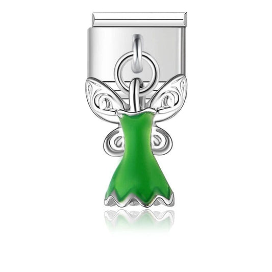 Green Angel Cup - Cacilia Sauer - Italian Charm Bracelet - custom jewelry - vintage jewelry - charms and pendants