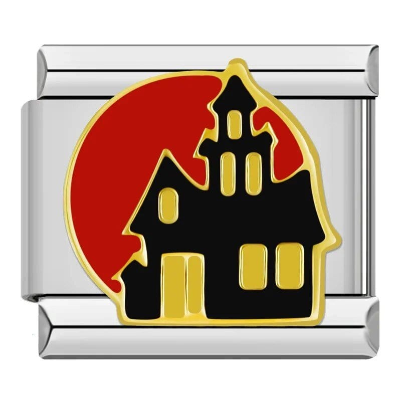 Haunted House with Red Moon