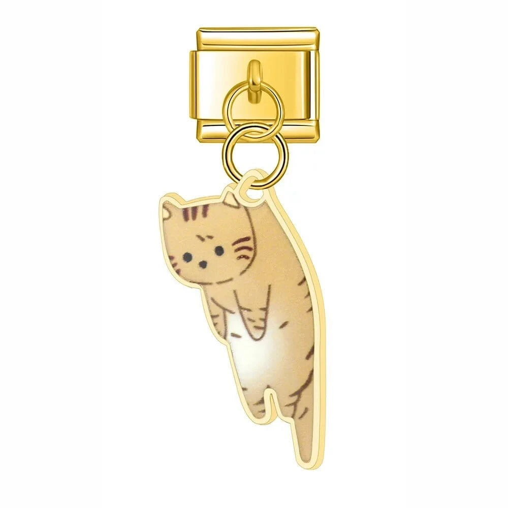 Hanging Charms Cats - Cacilia Sauer - Italian Charm Bracelet - custom jewelry - vintage jewelry - charms and pendants