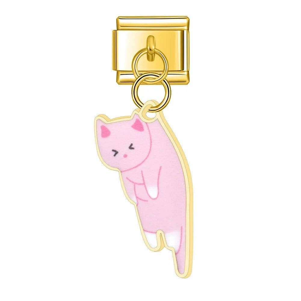 Hanging Charms Cats - Cacilia Sauer - Italian Charm Bracelet - custom jewelry - vintage jewelry - charms and pendants