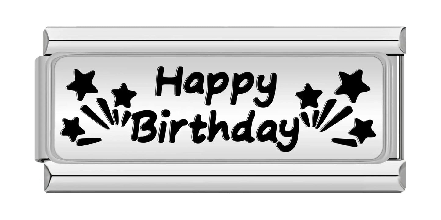 Happy Birthday - Cacilia Sauer - Italian Charm Bracelet - custom jewelry - vintage jewelry - charms and pendants