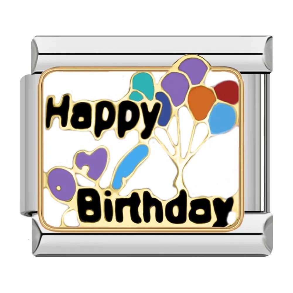 Happy Birthday - Cacilia Sauer - Italian Charm Bracelet - custom jewelry - vintage jewelry - charms and pendants