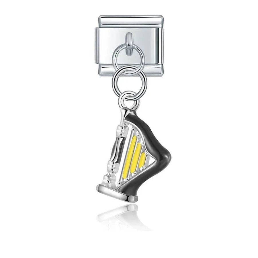Harp Charm Italian charm link, 9mm stainless steel module