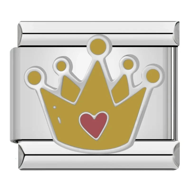 Heart Crown - Cacilia Sauer - Italian Charm Bracelet - custom jewelry - vintage jewelry - charms and pendants