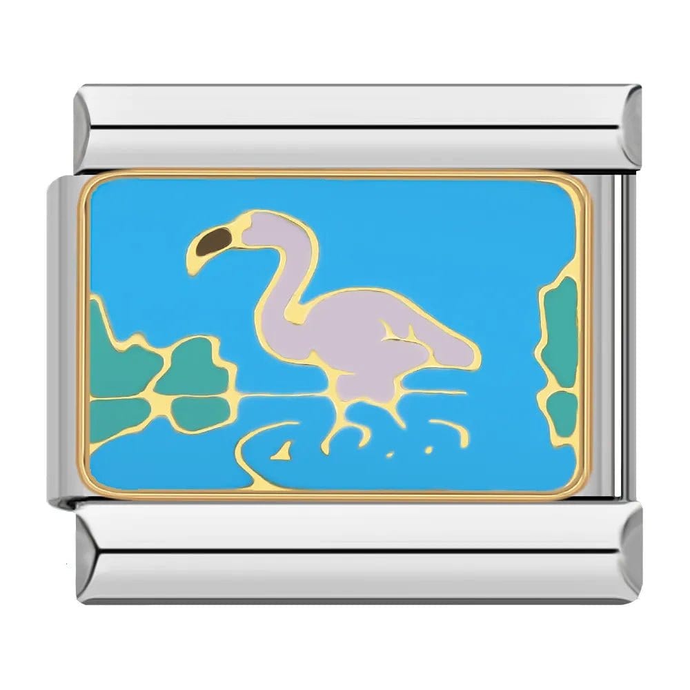 Heron - Cacilia Sauer - Italian Charm Bracelet - custom jewelry - vintage jewelry - charms and pendants