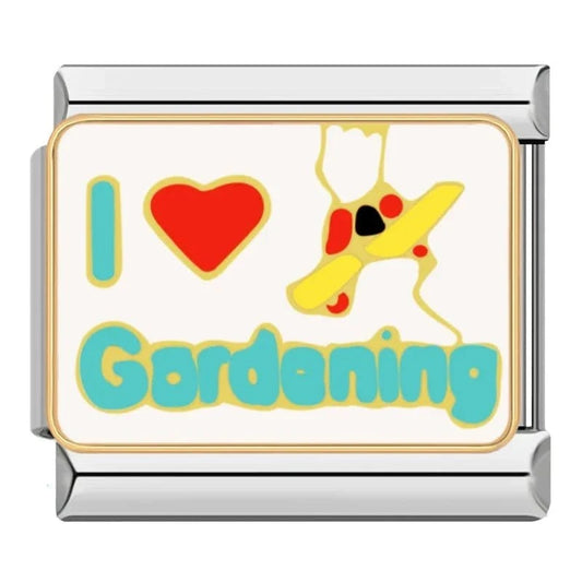 I Love Gardening - Cacilia Sauer - Italian Charm Bracelet - custom jewelry - vintage jewelry - charms and pendants