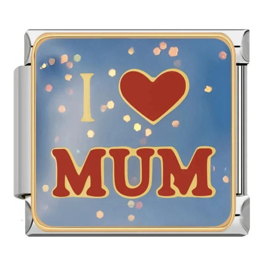 I Love Mum - Cacilia Sauer - Italian Charm Bracelet - custom jewelry - vintage jewelry - charms and pendants