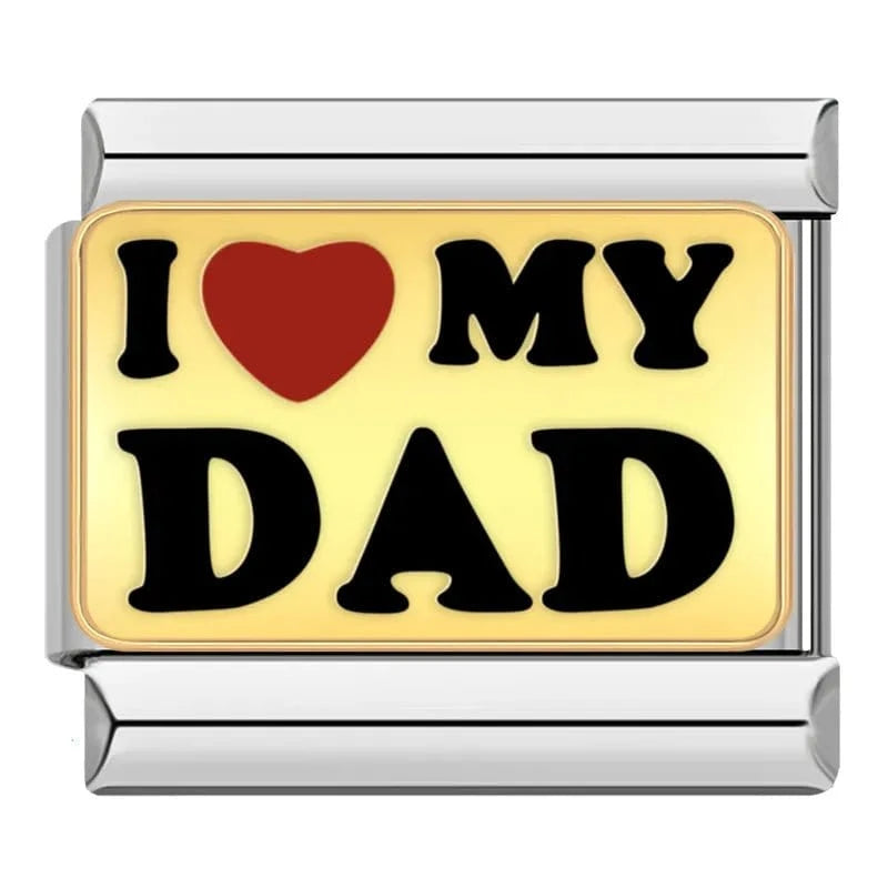 I Love My Dad - Cacilia Sauer - Italian Charm Bracelet - custom jewelry - vintage jewelry - charms and pendants
