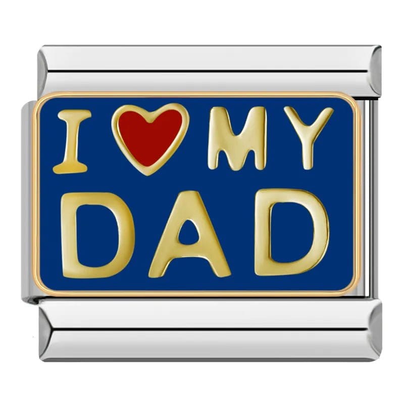 I Love My Dad - Cacilia Sauer - Italian Charm Bracelet - custom jewelry - vintage jewelry - charms and pendants