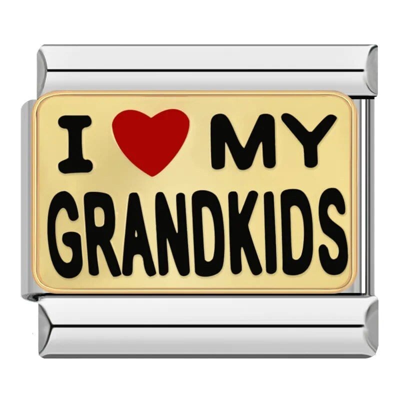 I Love My Grandkids - Cacilia Sauer - Italian Charm Bracelet - custom jewelry - vintage jewelry - charms and pendants