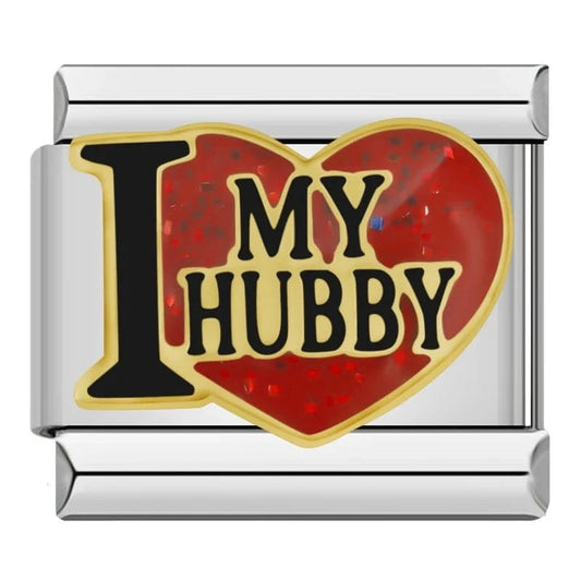 I love my husband - Cacilia Sauer - Italian Charm Bracelet - custom jewelry - vintage jewelry - charms and pendants