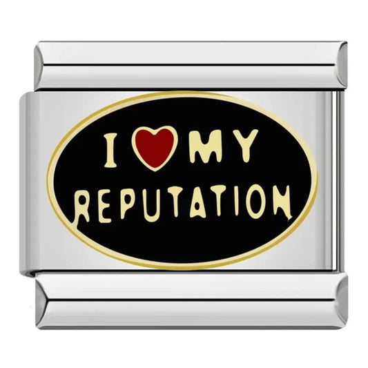 I Love My Reputation - Cacilia Sauer - Italian Charm Bracelet - custom jewelry - vintage jewelry - charms and pendants