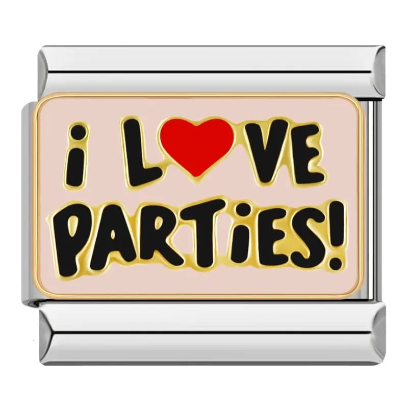 I love parties! - Cacilia Sauer - Italian Charm Bracelet - custom jewelry - vintage jewelry - charms and pendants