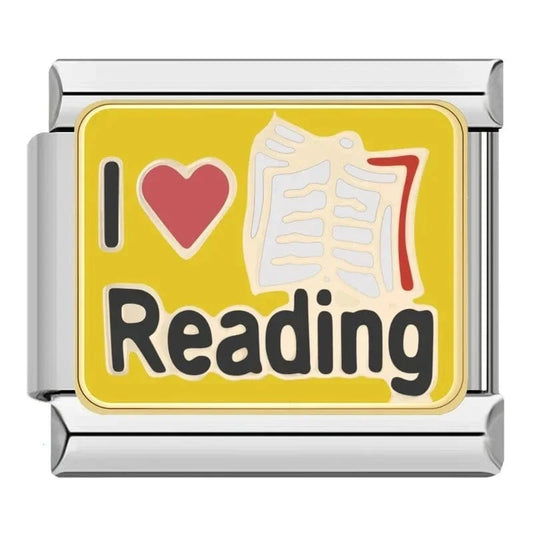 I Love Reading - Cacilia Sauer - Italian Charm Bracelet - custom jewelry - vintage jewelry - charms and pendants