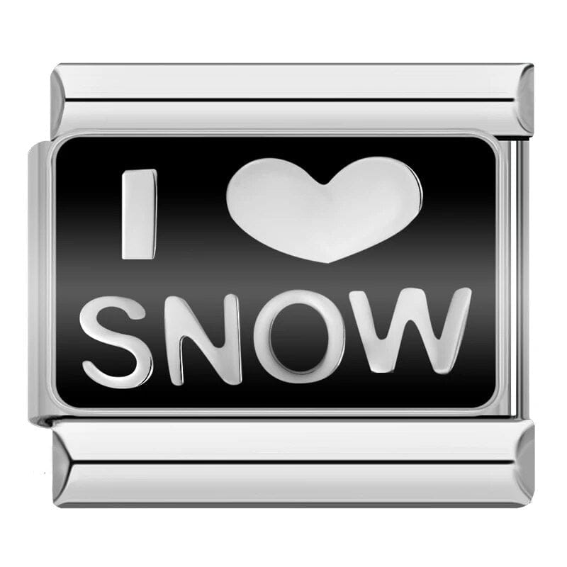 I love snow - Cacilia Sauer - Italian Charm Bracelet - custom jewelry - vintage jewelry - charms and pendants