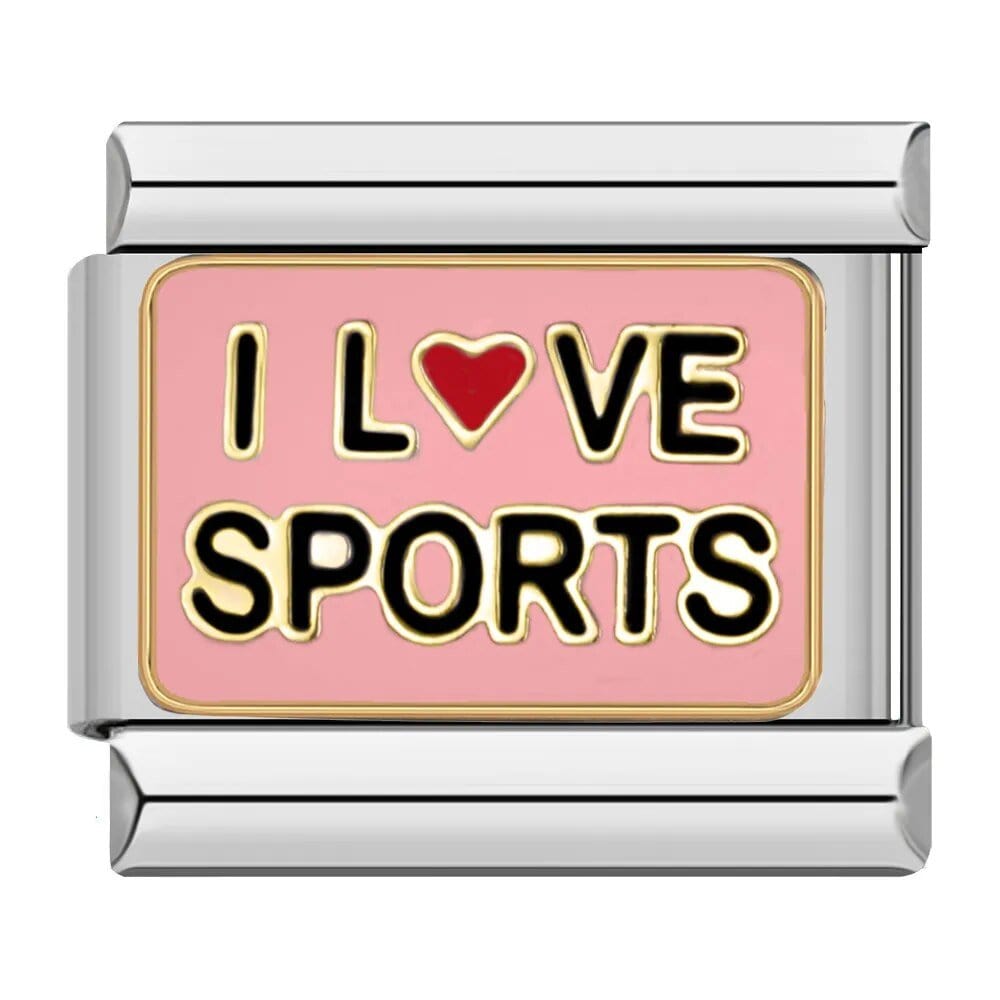 I Love Sport - Cacilia Sauer - Italian Charm Bracelet - custom jewelry - vintage jewelry - charms and pendants