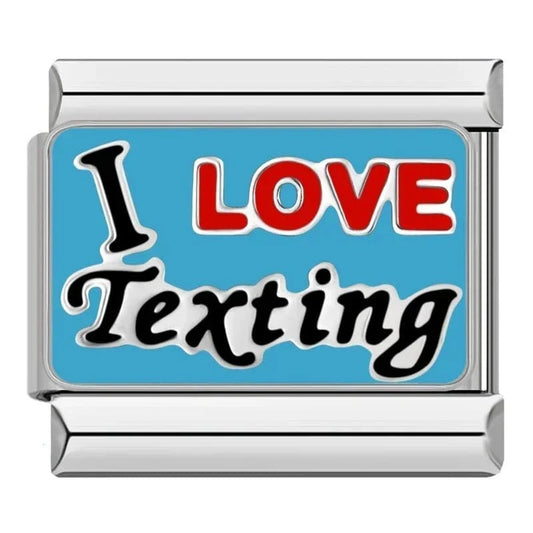 I Love Texting - Cacilia Sauer - Italian Charm Bracelet - custom jewelry - vintage jewelry - charms and pendants